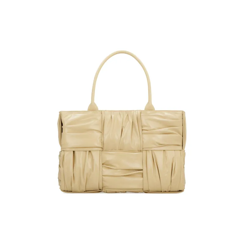 Bottega Veneta ARCO Calfskin Handbag Regular Women's Beige Yellow-2