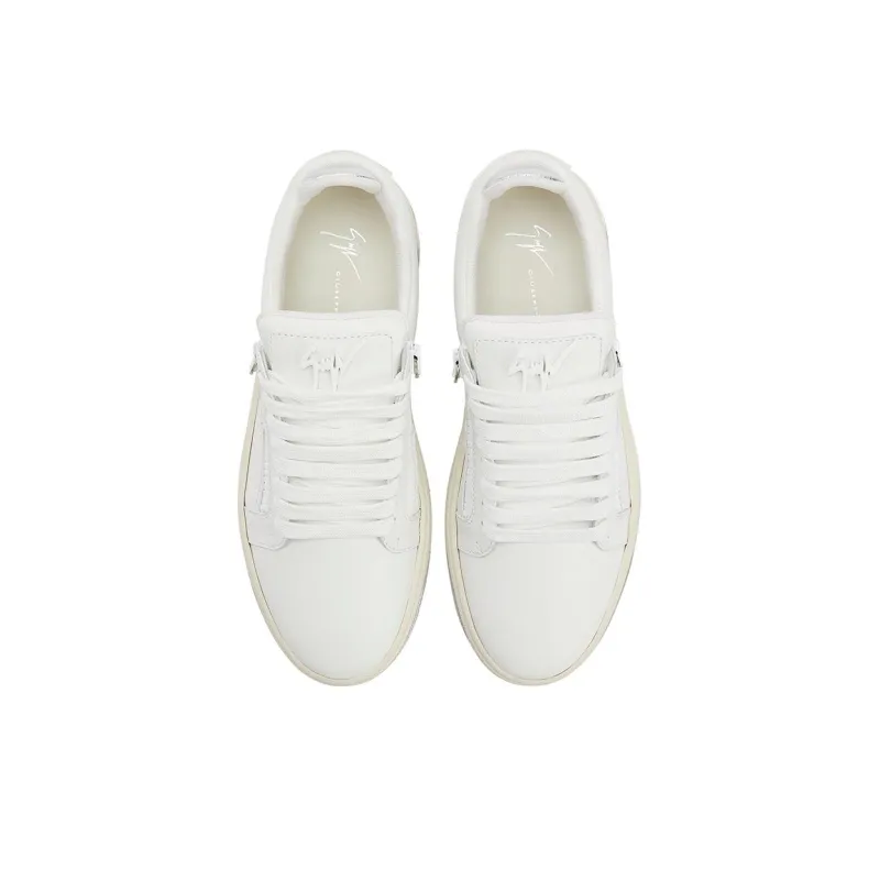 giuseppe zanotti Logo-embroidered Leather Sneakers-4