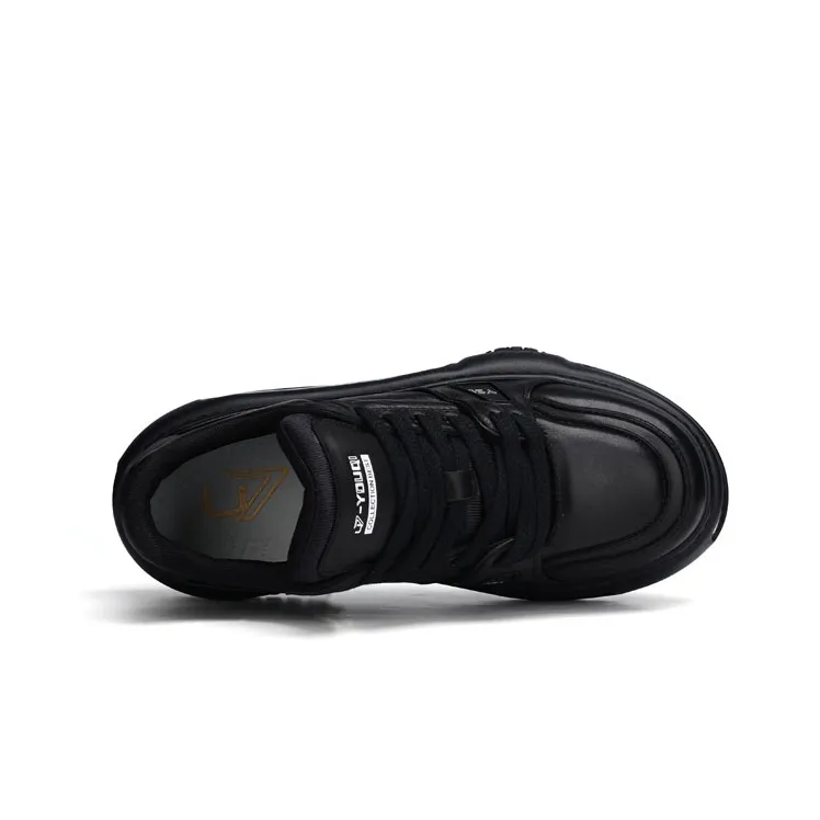 U7 Cushioning Anti-Slip And Wear-Resistant Height Increasing Mid-Top Casual Shoes Men's Black-2