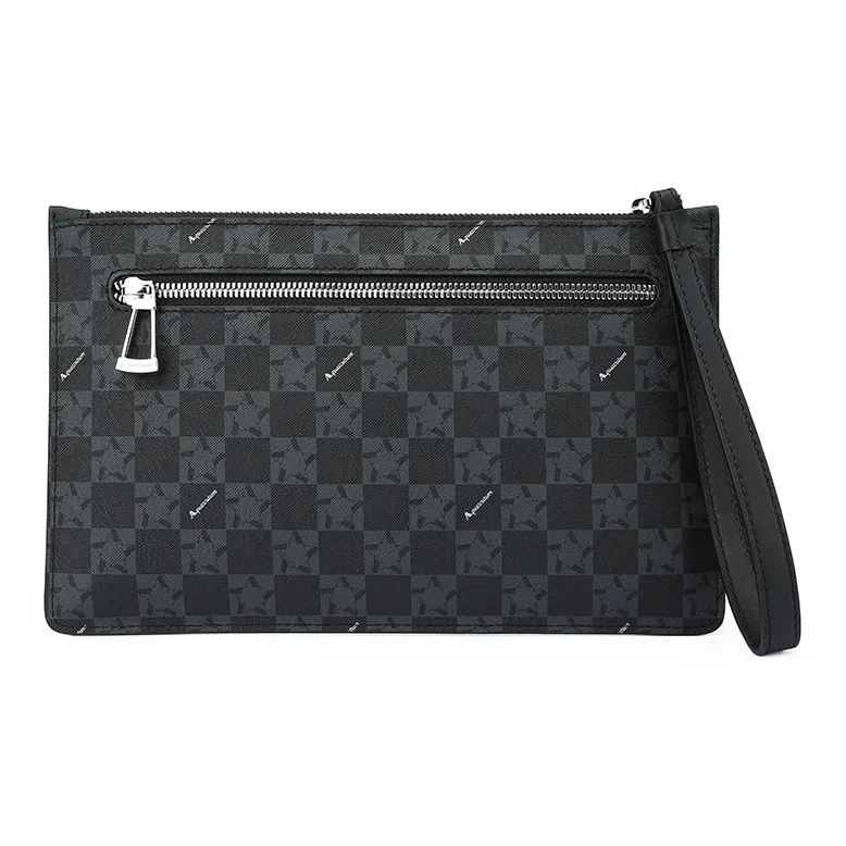 AQUASCUTUM Canvas Clutch Regular Men's Black Gray-1