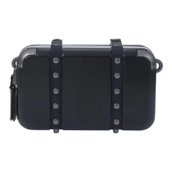 SAMSONITE Polyester With Leather Box Bag, Shoulder Bag Unisex Black