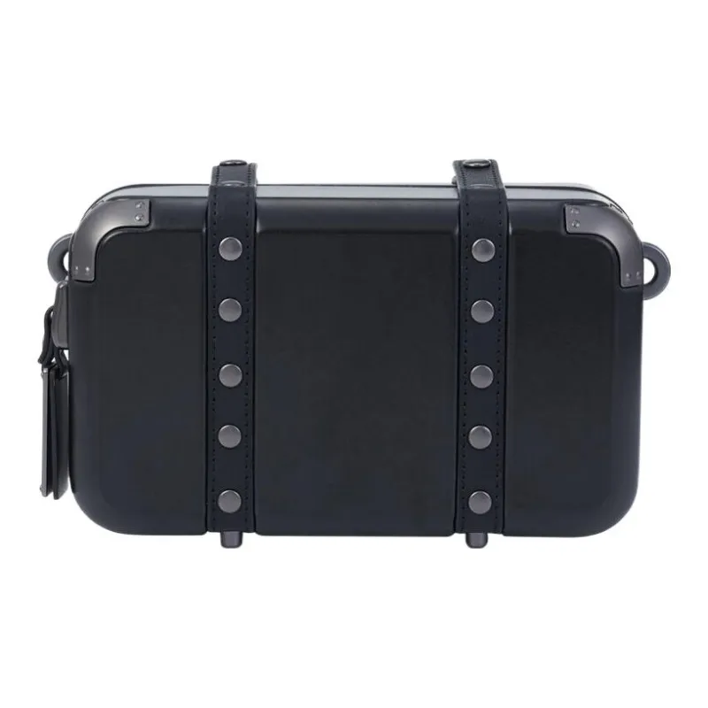 SAMSONITE Polyester With Leather Box Bag, Shoulder Bag Unisex Black-0