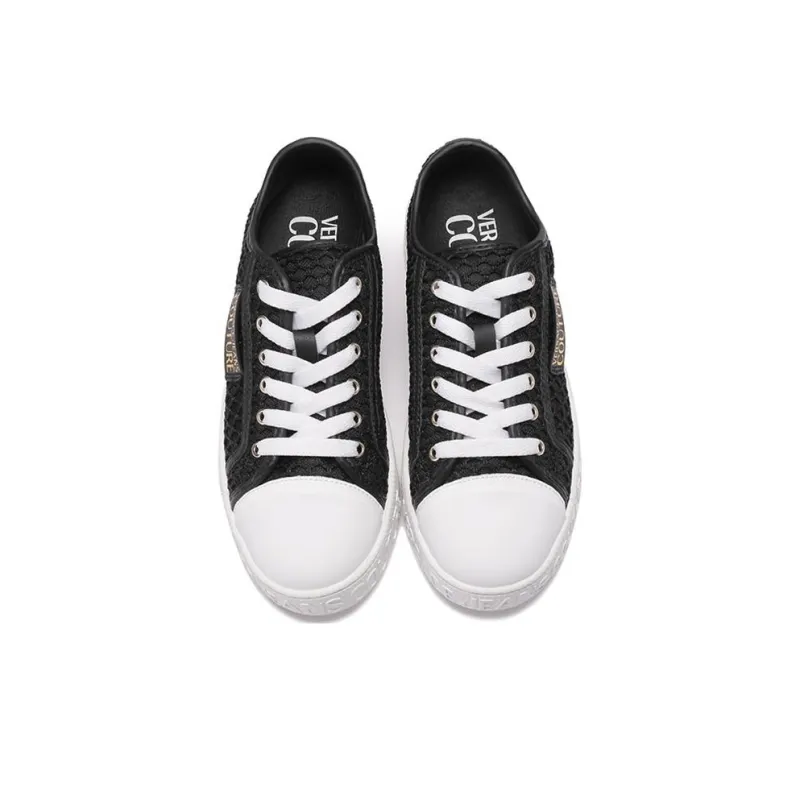 VERSACE JEANS Couture Low Top Skateboard Shoes 3cm Women's Black-3