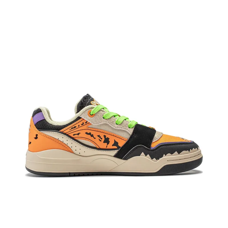 LiNing Yuebai Quirky Magical Night Slip Resistant Breathable Low Top Skateboard Shoes Unisex Orange Black Khaki-1