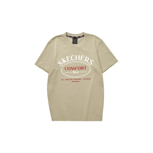 Skechers Colorful T-Shirts Men Beige Brown/01GA