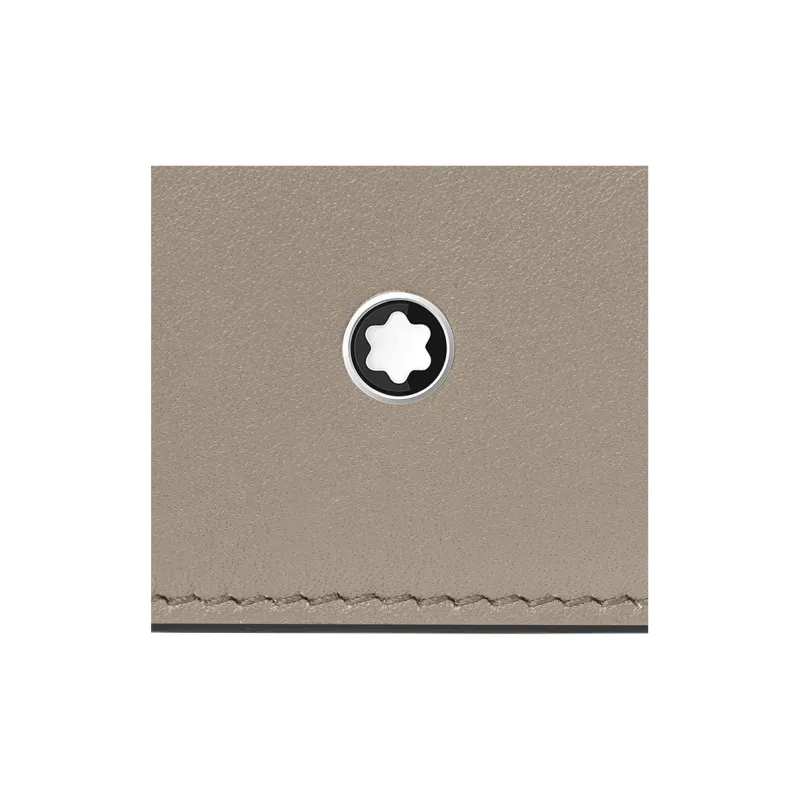 MONTBLANC Soft Leather Series Full-grain Calf Leather Wallet Mini Men's Earth Gray-3