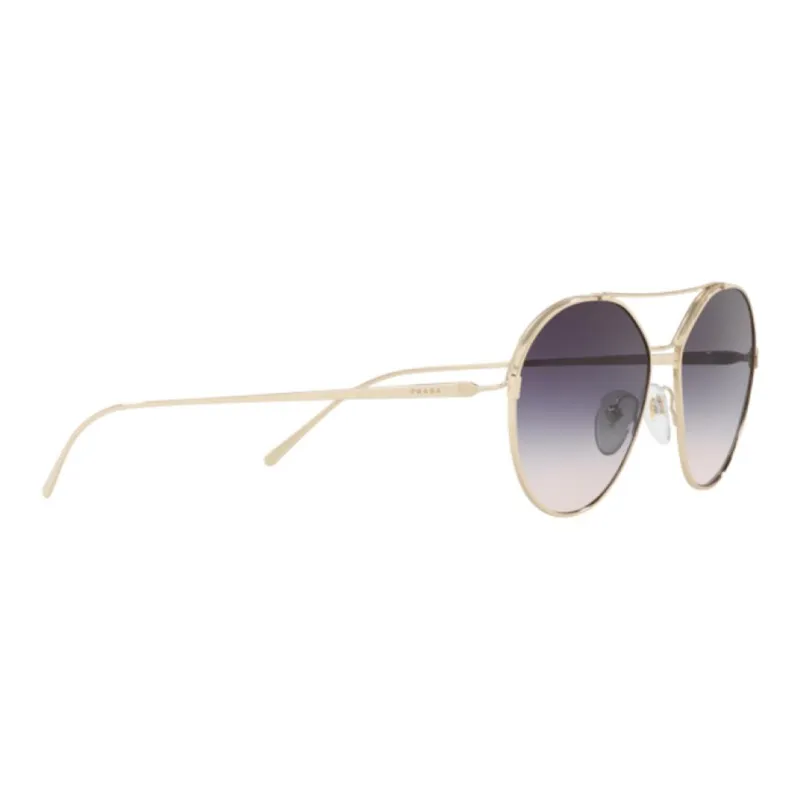 PRADA Metal Irregular Shape Sunglasses Unisex Gold-5