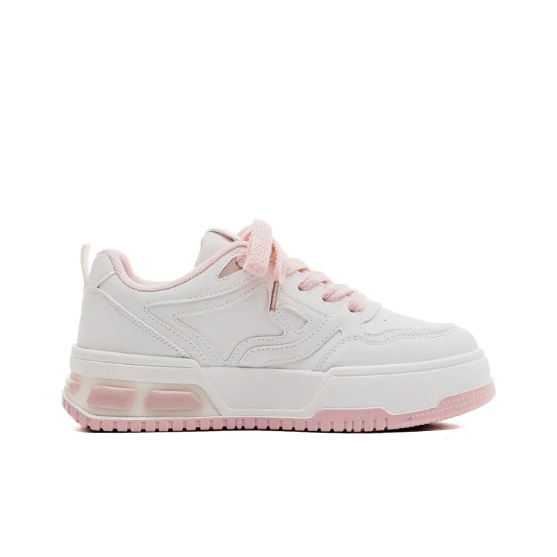 Warrior Warrior Wear Resistant Slip Resistant Low Top Skateboard Shoes Women's Beige Pink-1