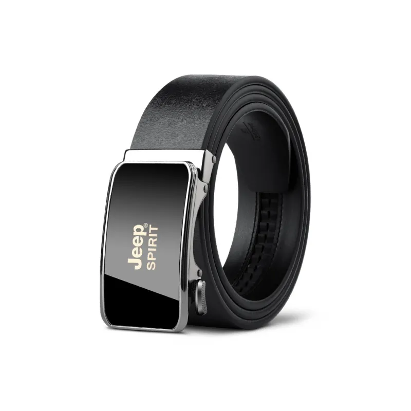 JEEP SPIRIT Automatic Buckle Youth Business Suit Business Cow Leather Leather Belts Men's Width 3.4cm-0