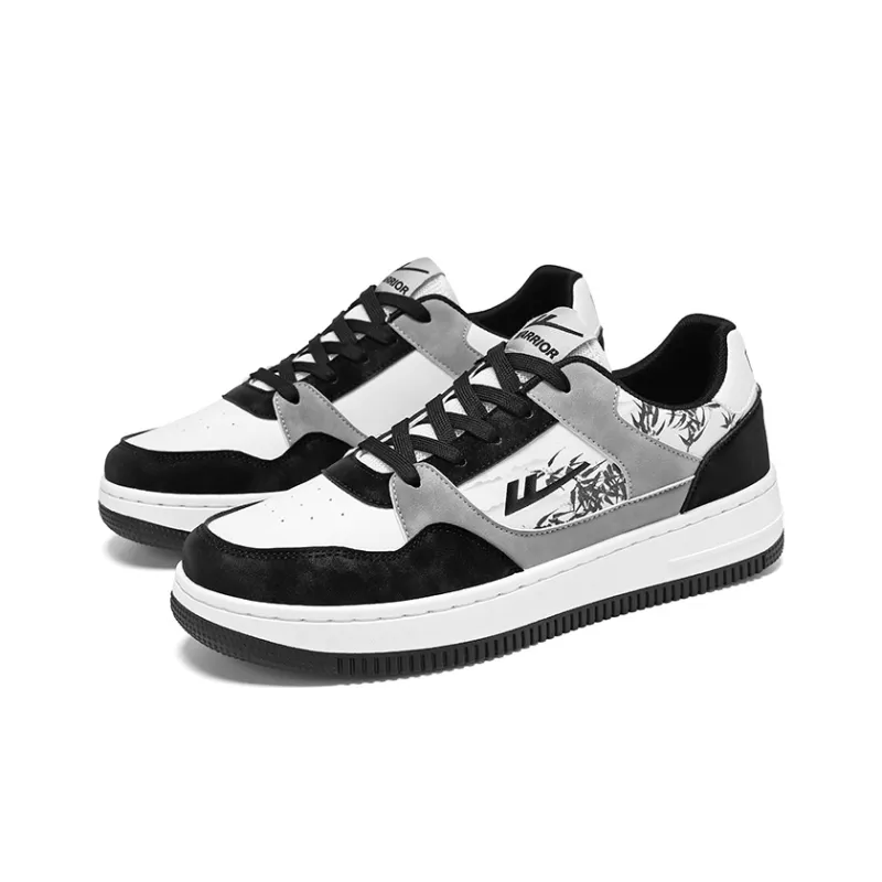 Warrior Air Force 1 National Style Ink Wash Bamboo Low-Top Skateboard Shoes Unisex Black White-2