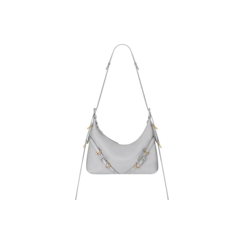 GIVENCHY Voyou Embossed Calfskin Portable Crossbody Bag Shoulder Bag Mini Women's Light Gray-1
