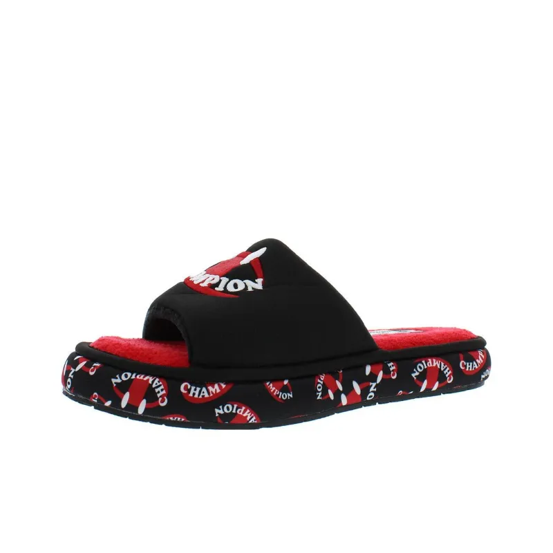 Champion Plush Smile Slide Women'ss Shoes Slide Slippers Women's Black Red-0