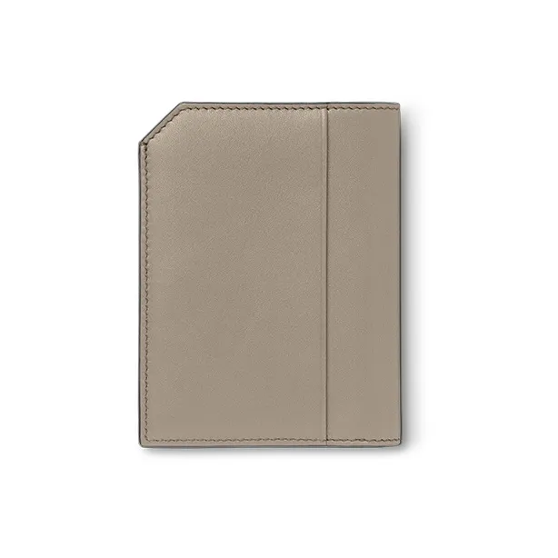 MONTBLANC Soft Leather Series Full-grain Calf Leather Wallet Mini Men's Earth Gray-1