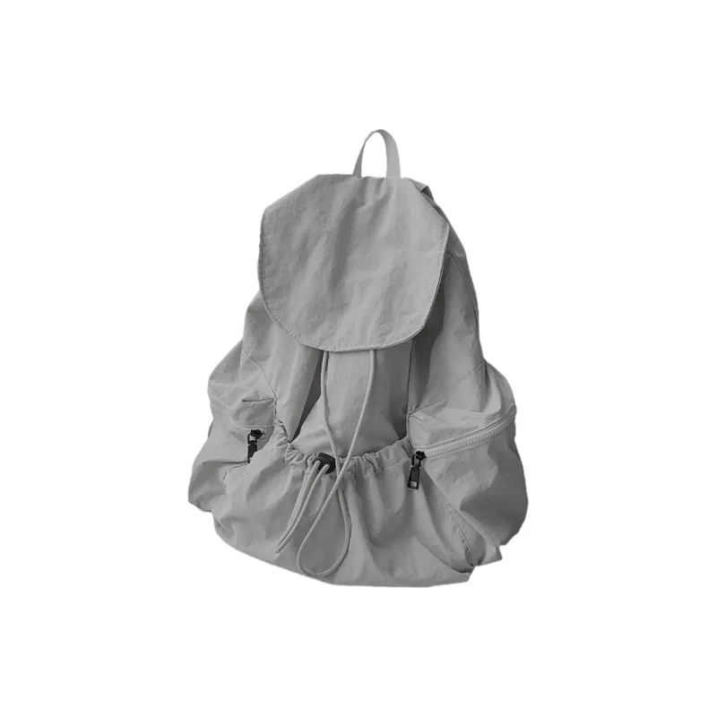 UNITE STAR Nylon Backpack Medium Size Unisex Black/Apricot/Gray-13