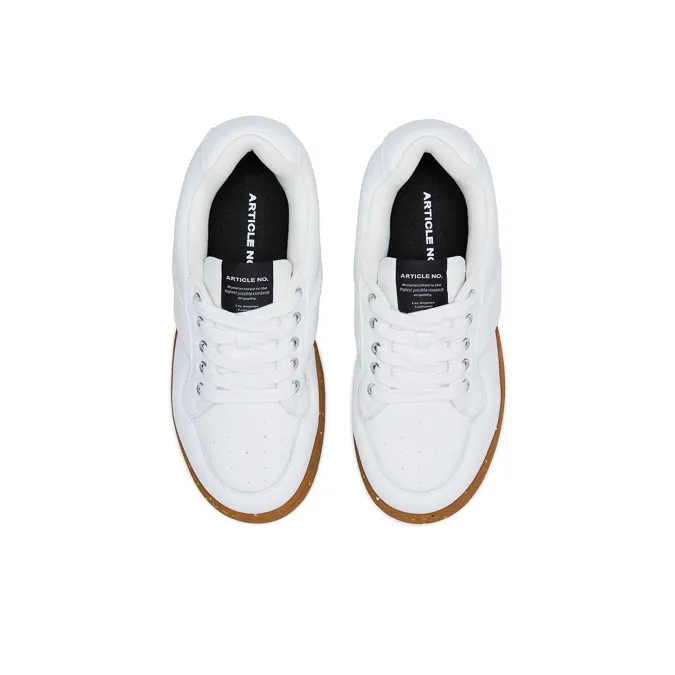 ARTICLE NO. 051X Low Top Skateboard Shoes Unisex Caramel With White Accents-2