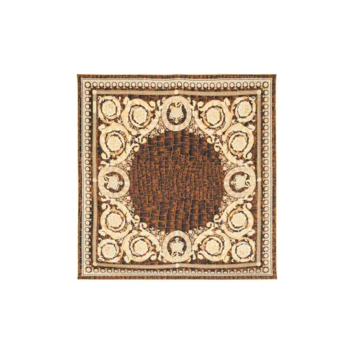 VERSACE Baroccodile-print Silk Square Scarf