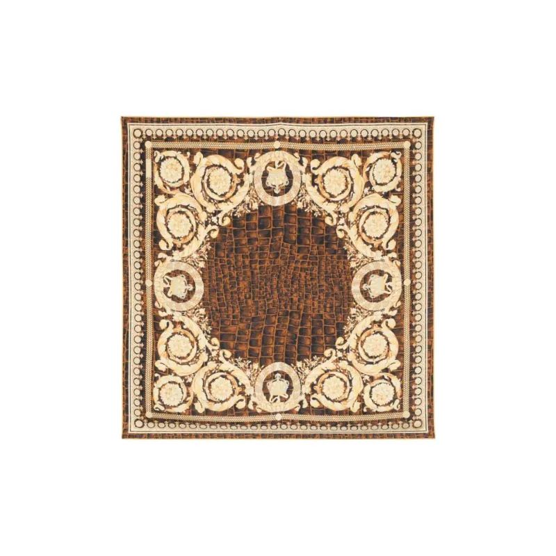 VERSACE Baroccodile-print Silk Square Scarf-0
