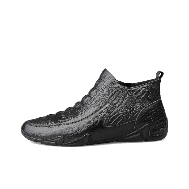 BECK Men's Casual Shoes Men High Top White/Black-4
