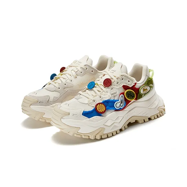FILA FUSION Cushioning Anti Slip Wear Resistant Breathability Low Top Chunky Sneakers Women's Milk White Box-3