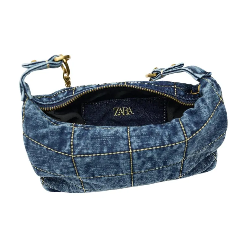 ZARA Denim Shoulder Bag Crossbody Bag Women's Blue Denim-2