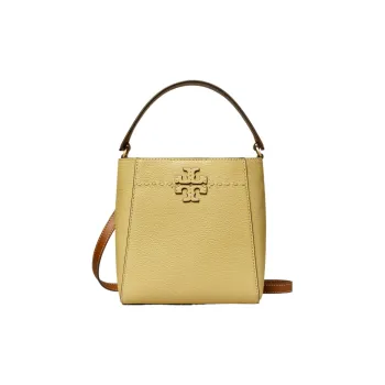 TORY BURCH McGraw Sheepskin Bucket Bag Handbag Trumpets Women's Light Malt