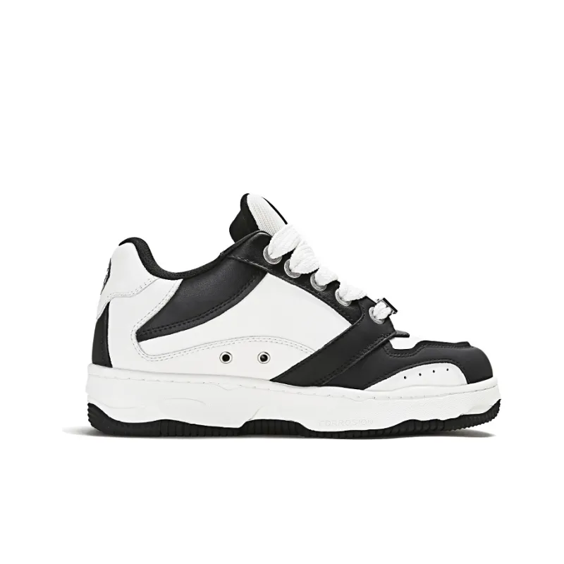 YJ YUAN 2.0 Collection Cushioned Wear Resistant Height Increasing Low Top Skateboard Shoes Unisex Black White-1