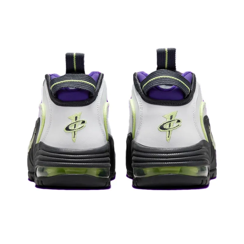 Nike Air Max Penny Slip Resistant Mid Top Vintage Basketball Shoes Women's White Black-3