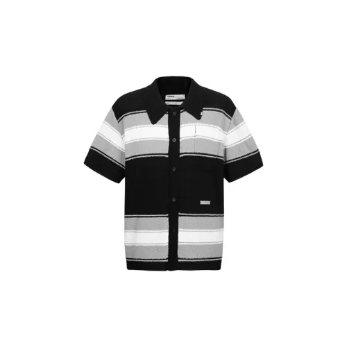 C2H4 R007 'Genesis' Knitwear Unisex Black Gray Stripes