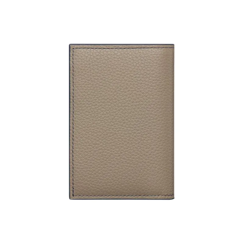 DIOR Saddle Grained Calfskin Card Holder Men's Brown & Dark Gray-2