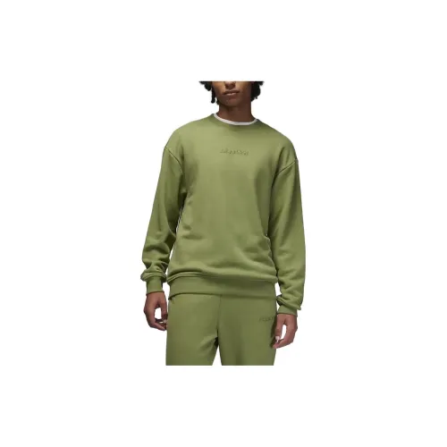 Jordan Wordmark Sweatshirts Men Light Olive Yellow