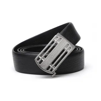 Satchi Sanduo Belt Automatic Buckle With External Casual Design Stainless Steel Cowhide Belt Men's Black Width 3.4cm
