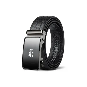 JEEP SPIRIT Casual Versatile Luxury Belt Automatic Buckle Cow Leather Leather Belts Men's Width 3.5CM