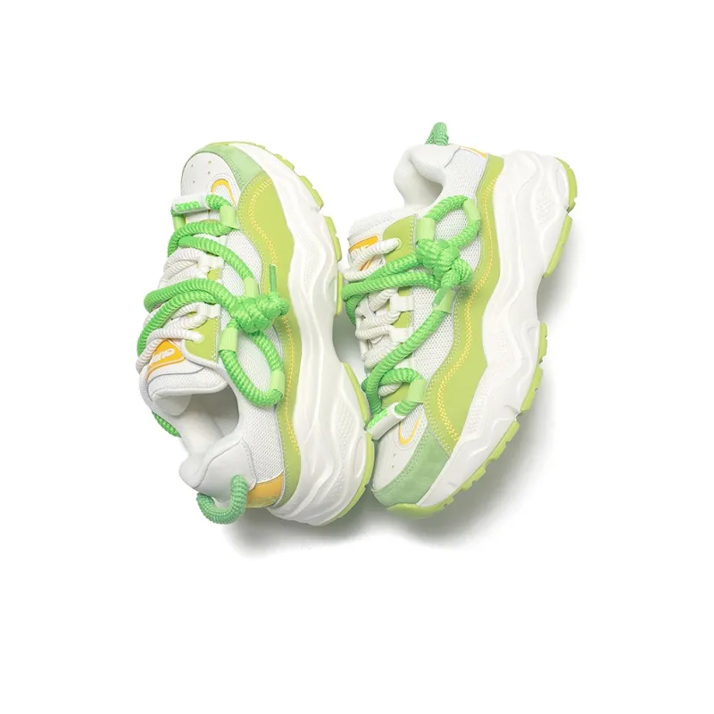 Ancient Finches Guque Stars Collection Low Top Chunky Sneakers Unisex Beige Green-3