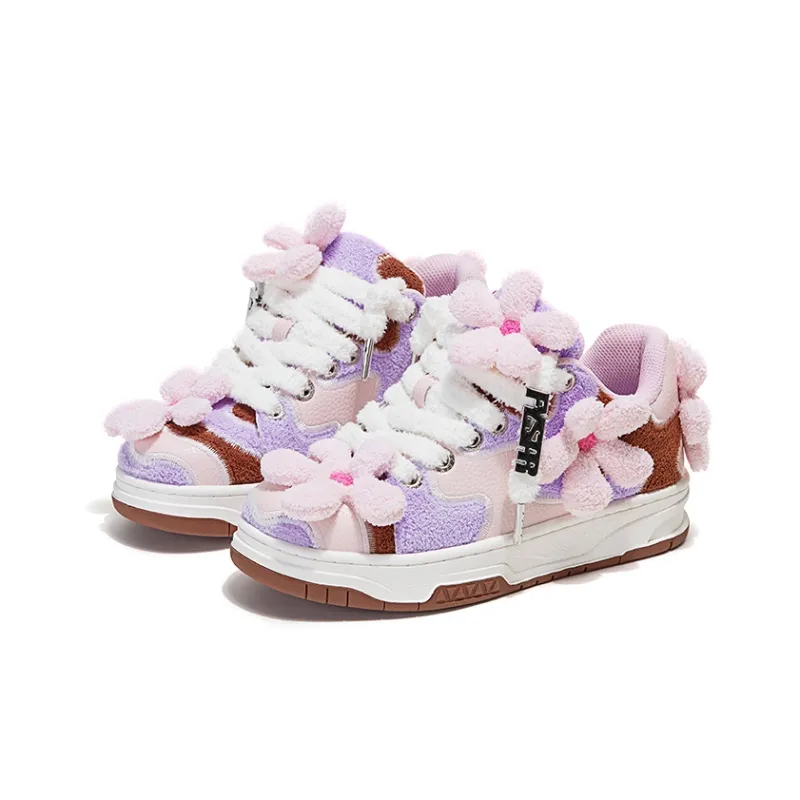 FY SPR Blossom Collection Low Top Skateboard Shoes Women's Pink Purple-2