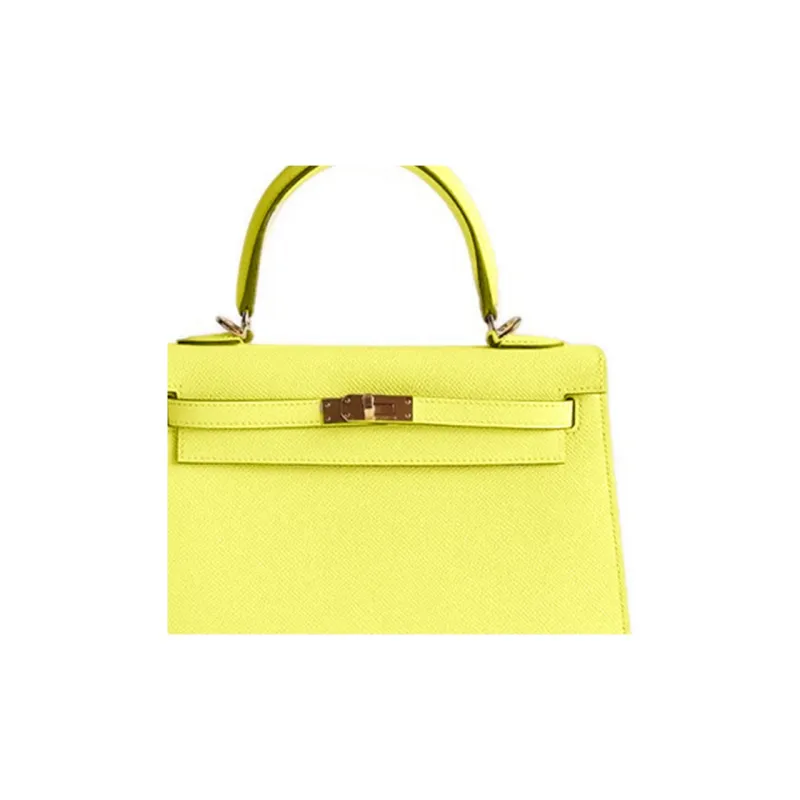 HERMES Kelly Epsom Calfskin Kelly Bag Handbags Regular Women's 9R Lime Lemon-3