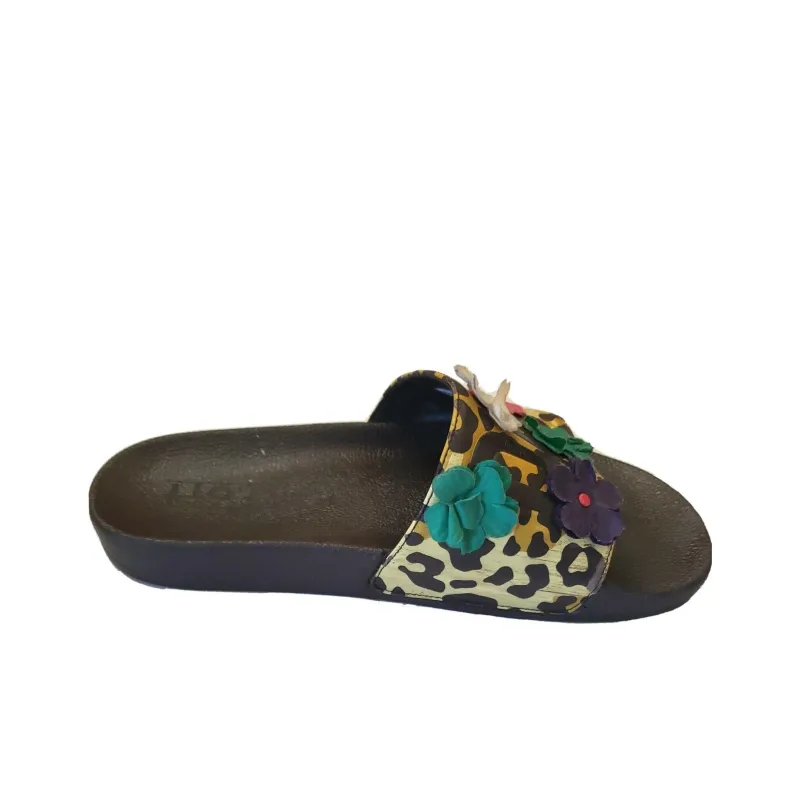 Adidas Adilette Jeremy Scott Leopard Floral 'Brown Yellow'-1