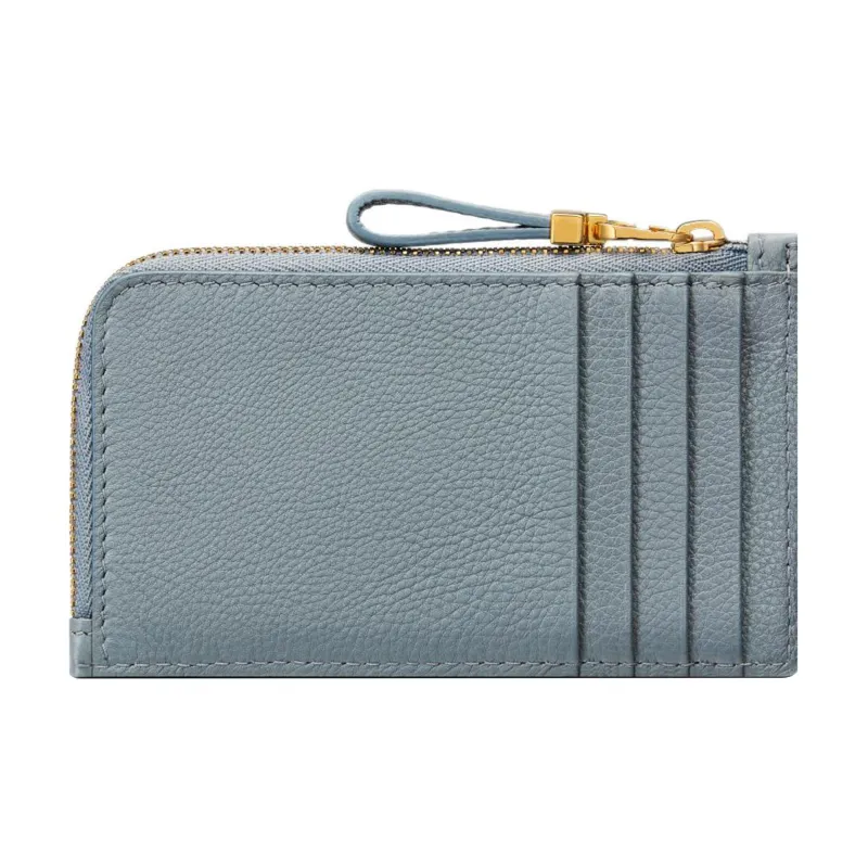 DIOR Calfskin Card Clip Card Holder Regular Women's Sky Blue-2