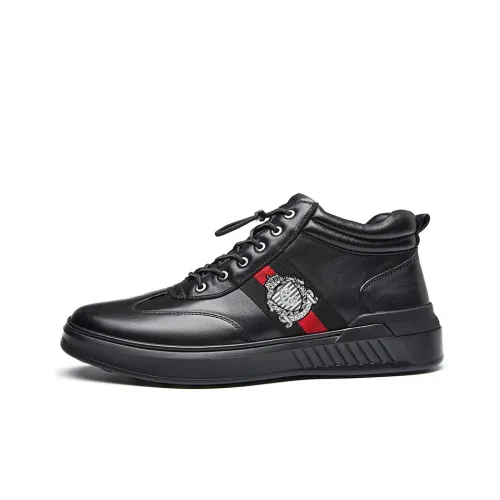 CHARRIOL Skateboard Shoes Men Mid-Top Black