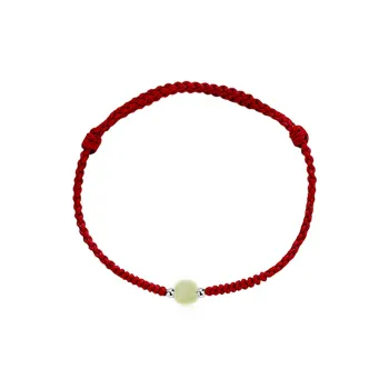 Best Wishes Bracelets Pale Greenish White Jade Unisex