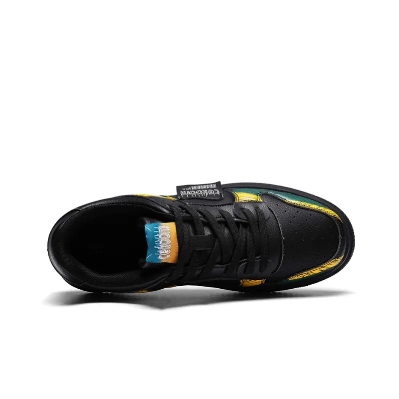 CEKOOM Skateboard Shoes Men Low Top Brown Yellow/Black Pine Green Yellow/White Pine Green Yellow-9