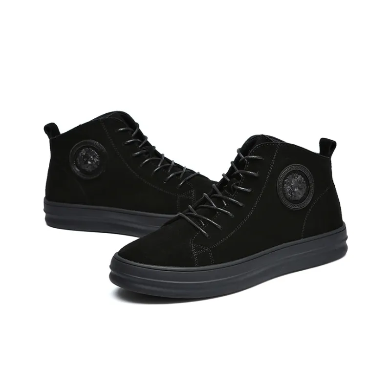 YEDANI Mid-Top Skateboard Shoes Men's Black-7