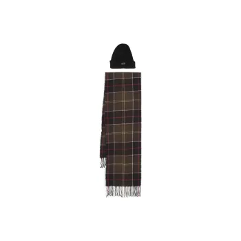 BARBOUR Swinton Beanie & Galingale Scarf Gift Set