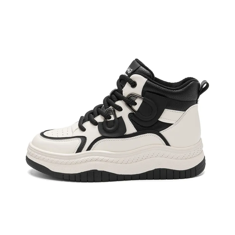 BAIJIHONG Thermal Abrasion Resistant Lightweight Slip Resistant High Top Casual Shoes 4cm Women's-12