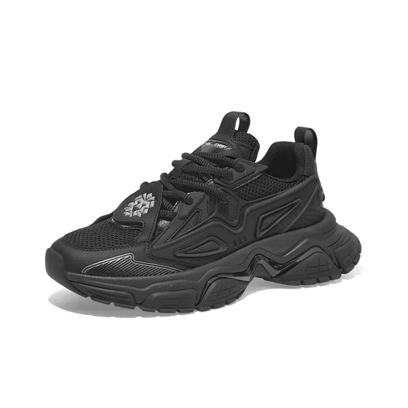 SK.TRIP Bow And Arrow 1 Cushioning Height Increasing Wear Resistant Low Top Chunky Sneakers Unisex Jet Black-2