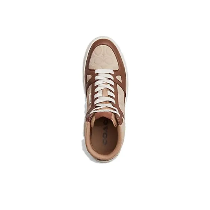 COACH High Top Skateboard Shoes Men's Brown-3