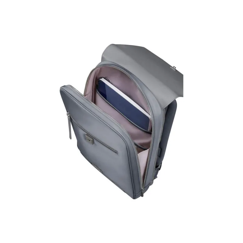 SAMSONITE Recyclable PET Material Laptop Backpack Women's Silver Gray-5