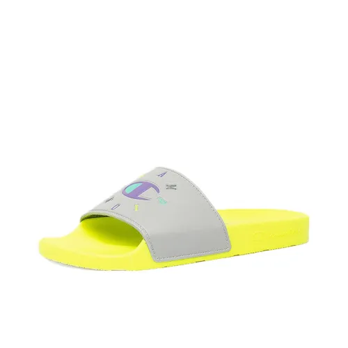 Champion Slide Slippers Unisex Yellow Silver