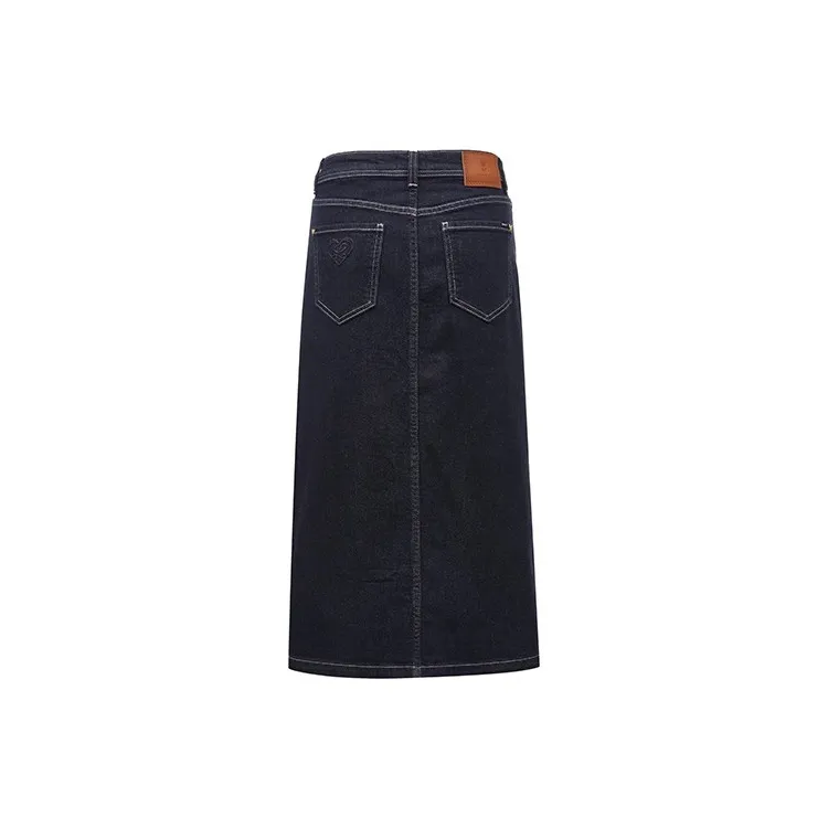 ONLY Denim Long Skirts Women's J37 1000 Washed Blue Denim 1000JEANS BLUE-1