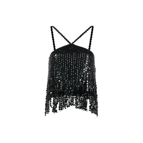 The Attico Layered Sequin-embellished Top