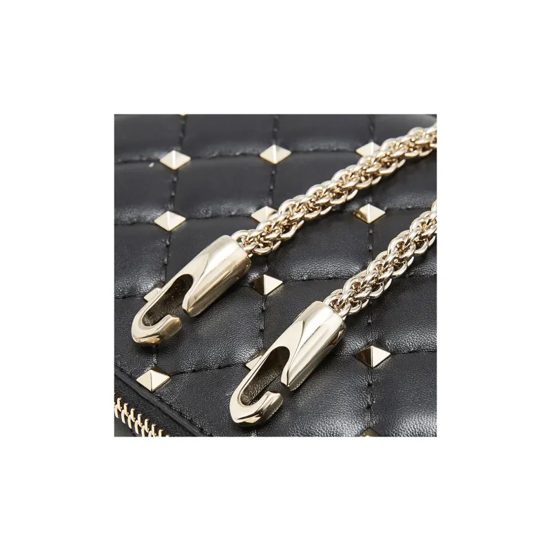 Valentino Sheepskin Shoulder Bag Crossbody Bag Regular Women's Black-6